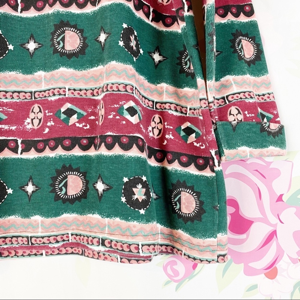 Vintage Stefano Geometric Long Sleeve Shirt M - Picture 4 of 8